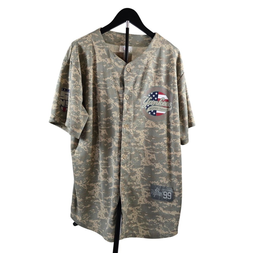 Staten Island Yankees Mens XL Digital Camo Baseball Jersey Military Appreciation